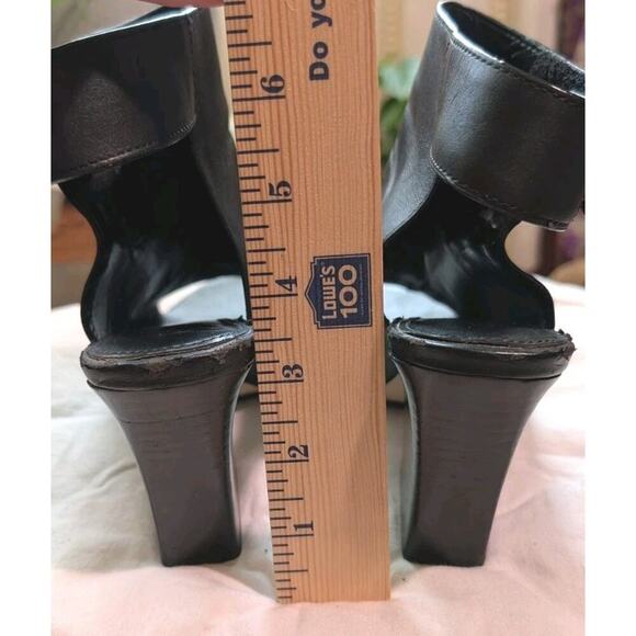 Calvin Klein Sandals Heels Welsie Size 6 M US Women Black Peep Toe - Picture 11 of 12